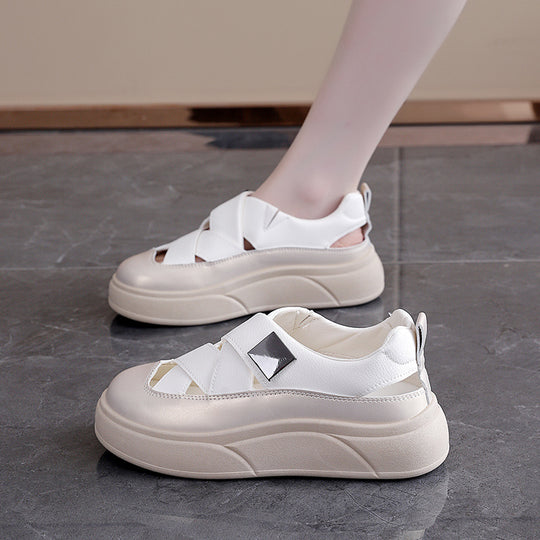 Damen modische Sneakers mit innovativem Kreuzband-Design und dämpfender Sohle EB