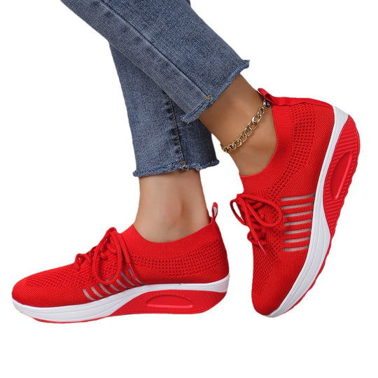 Damen Bequeme Sport-Sneaker mit atmungsaktivem Mesh-Obermaterial und dämpfender Sohle EB