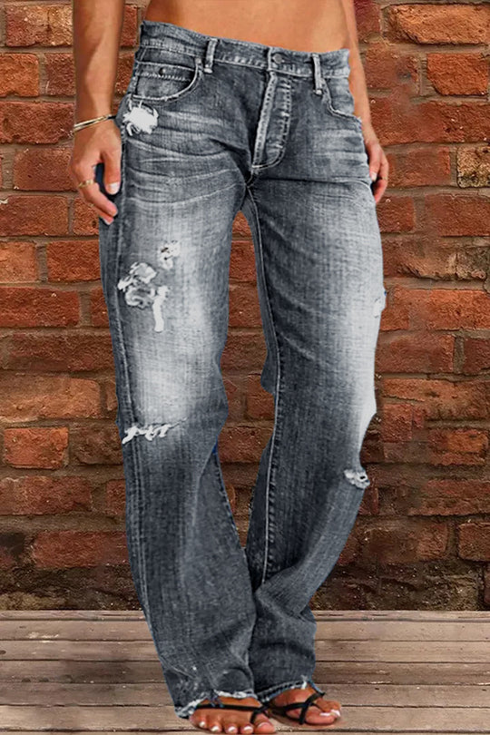 Damen lockere Jeans im Used-Look EB