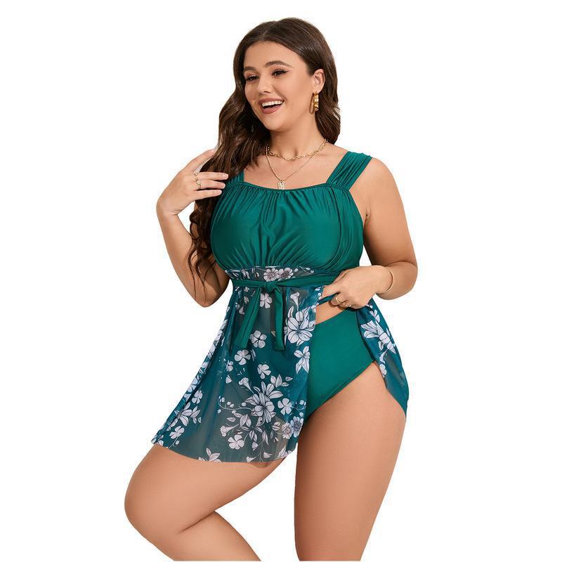 Damen Strandkleid mit transparentem Überrock EB