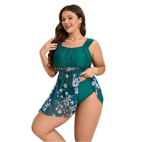 Damen Strandkleid mit transparentem Überrock EB