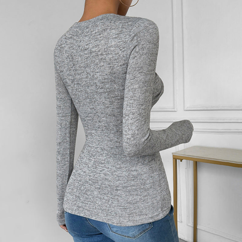 Damen Langarmshirt mit modischem Knotendesign EB