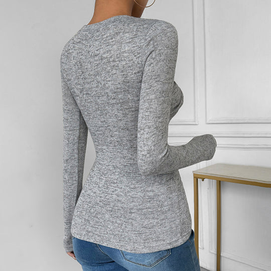 Damen Langarmshirt mit modischem Knotendesign EB