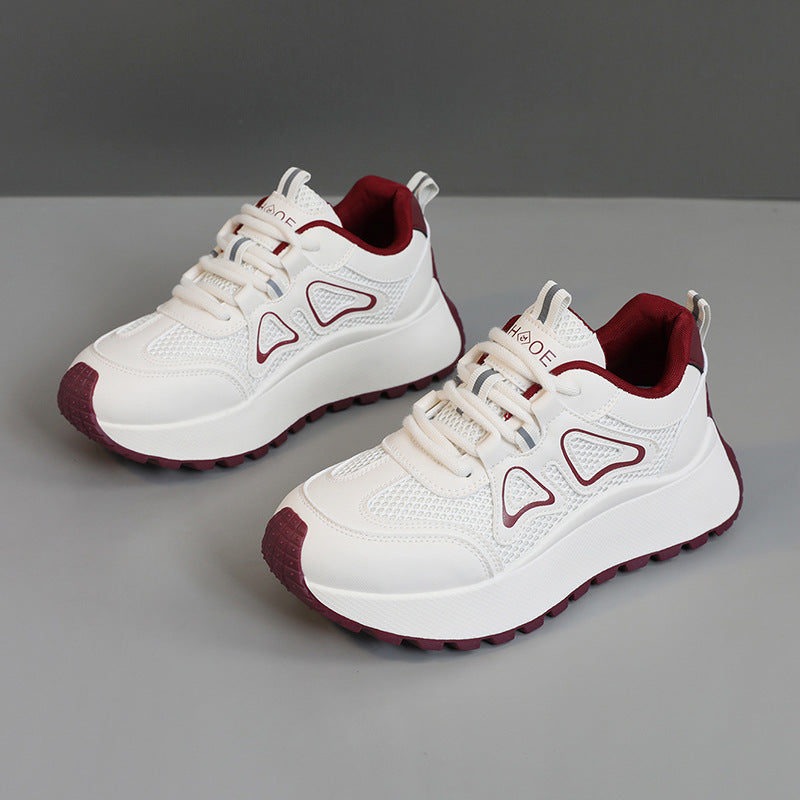 Damen sportliche Sneakers mit atmungsaktiver Mesh-Oberfläche und stoßdämpfender Sohle EB