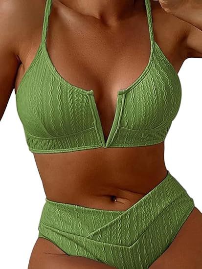 Damen Hochwertiges Bikini-Set mit V-Ausschnitt EB