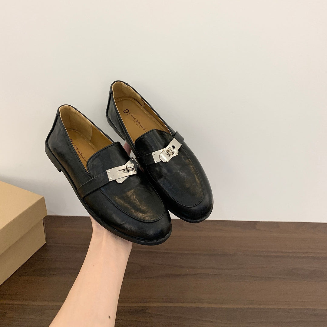 Damen elegante Mokassins mit modischem Schnallenakzent EB