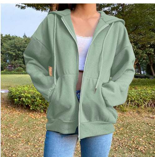 Damen bequeme Kapuzenjacke mit praktischen Taschen und lässigem Schnitt EB