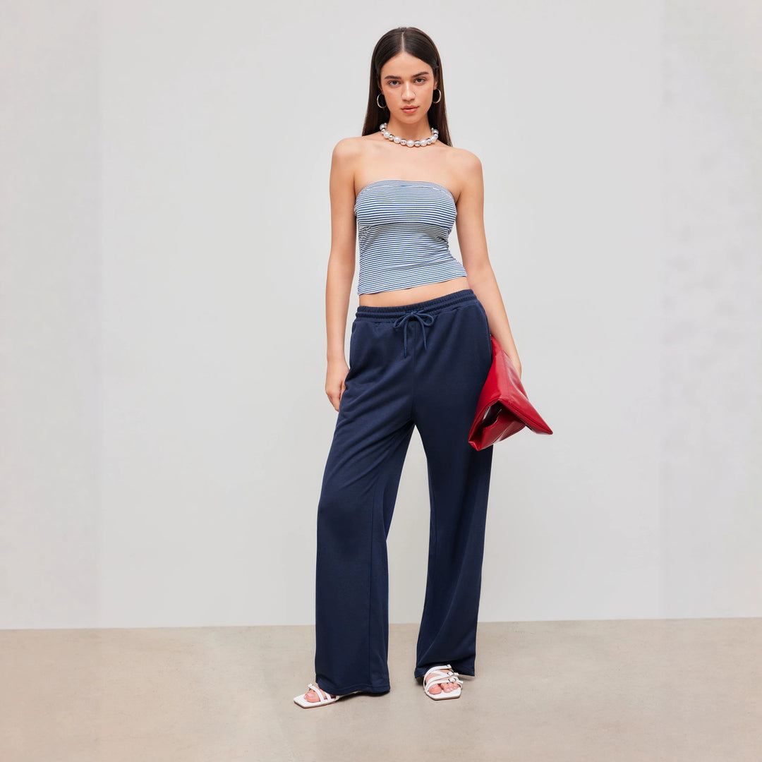Damen Bandeau-Top mit feinen Streifen EB