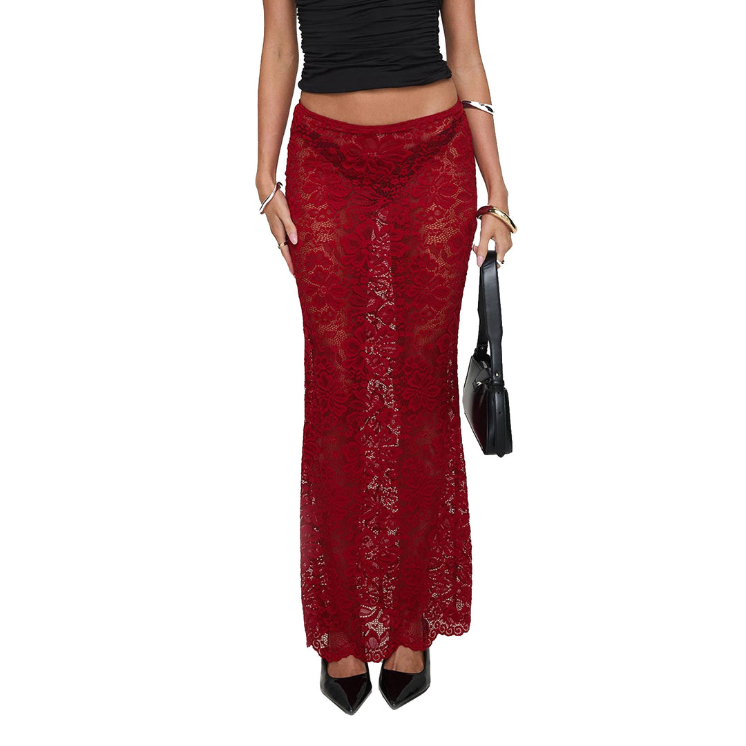 Damen Spitzen Saum Rock EB