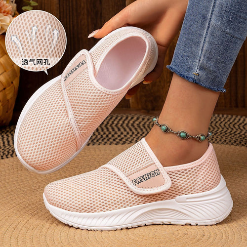 Damen Atmungsaktive Slip-On Sneakers mit Klettverschluss EB