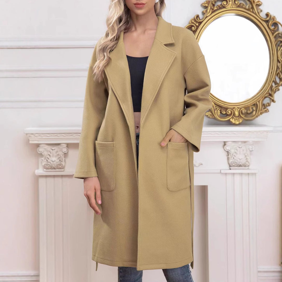 Damen Langarm Mantel mit stylischem Revers EB