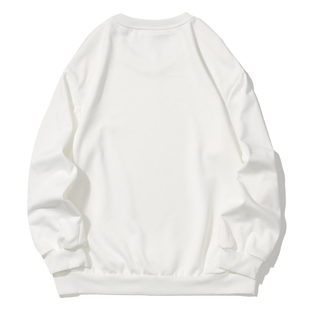 Damen nan lässiges Oversize-Sweatshirt mit gestickten Stern-Applikationen in Jeans-Optik und geripptem Saum EB