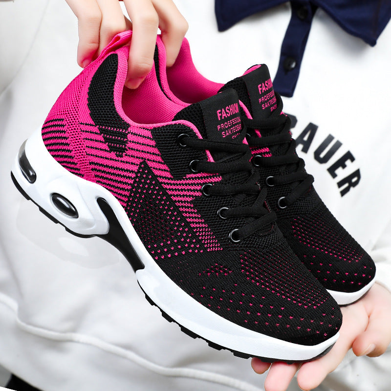 Damen nan sportive Strick-Sneaker mit stoßdämpfender Air-Unit, ergonomischer Komfortsohle und elastischer Schnürung EB