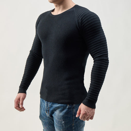 Herren Strickpullover mit strukturiertem Raglanärmel und modernem Schnitt EB