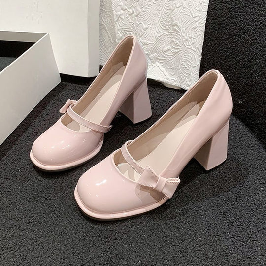 Damen elegante Mary Jane High Heels mit Blockabsatz EB