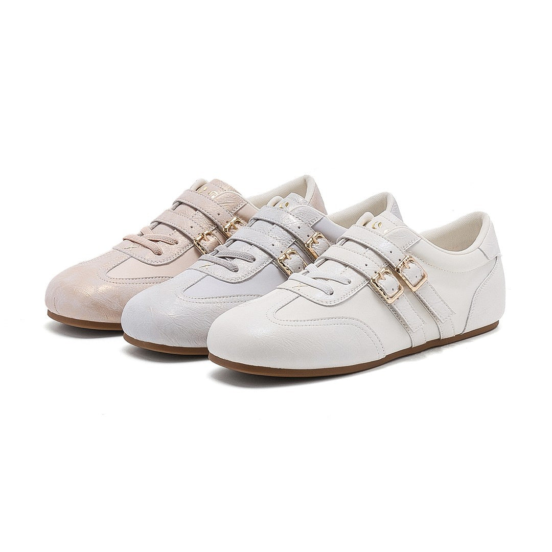 Damen modische Sneakers mit doppeltem Riemchenverschluss EB