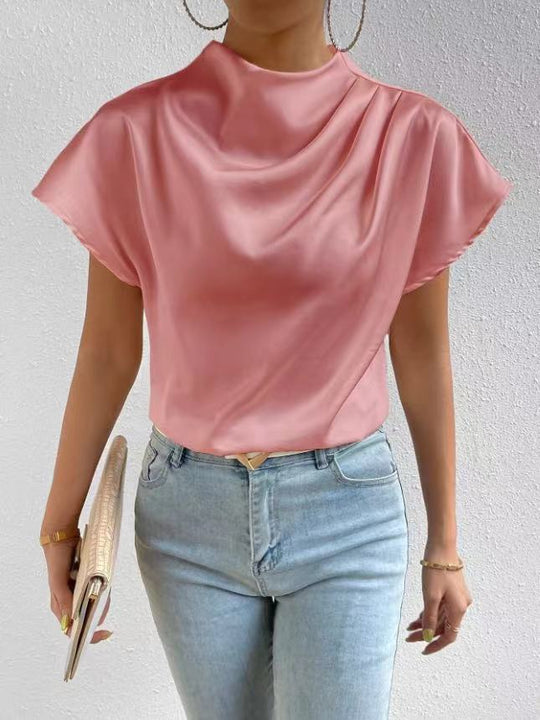 Damen ierte Bluse mit elegantem Stehkragen EB