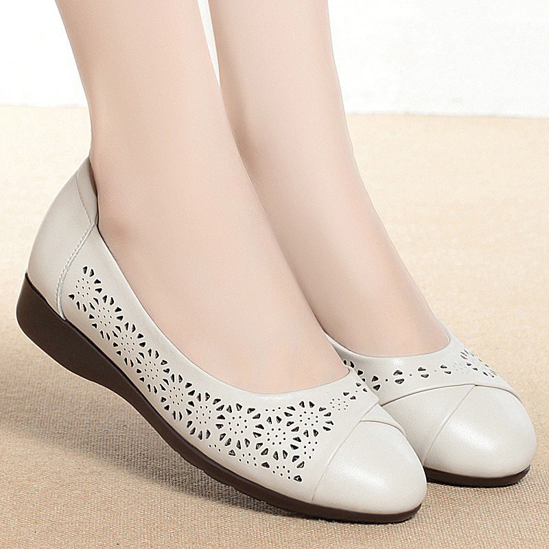 Damen Ballerinas mit atmungsaktivem Lochmuster und flexibler Sohle EB
