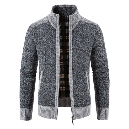 Herren Strickjacke mit hohem Kragen EB