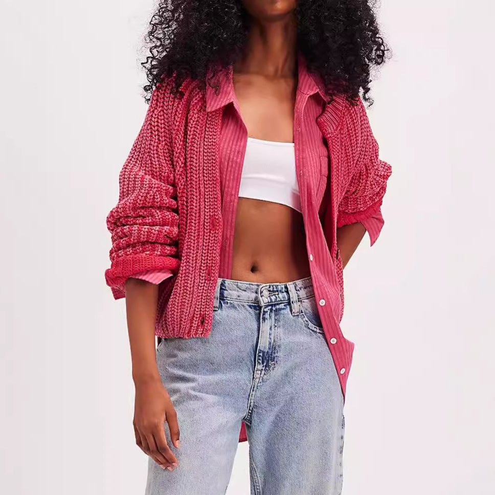 Damen Strickjacke mit femininer Silhouette und lässigem Knopfdesign EB