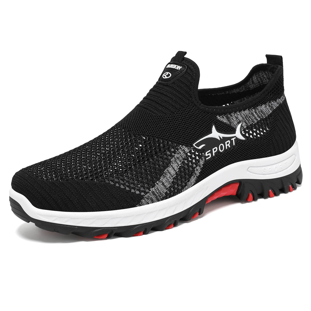 Damen Sportliche Slip-On Sneakers mit atmungsaktivem Strickdesign EB