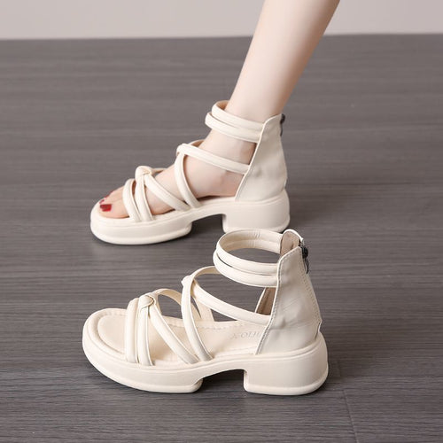 Damen Modische Sandalen mit innovativem Riemchen-Design EB