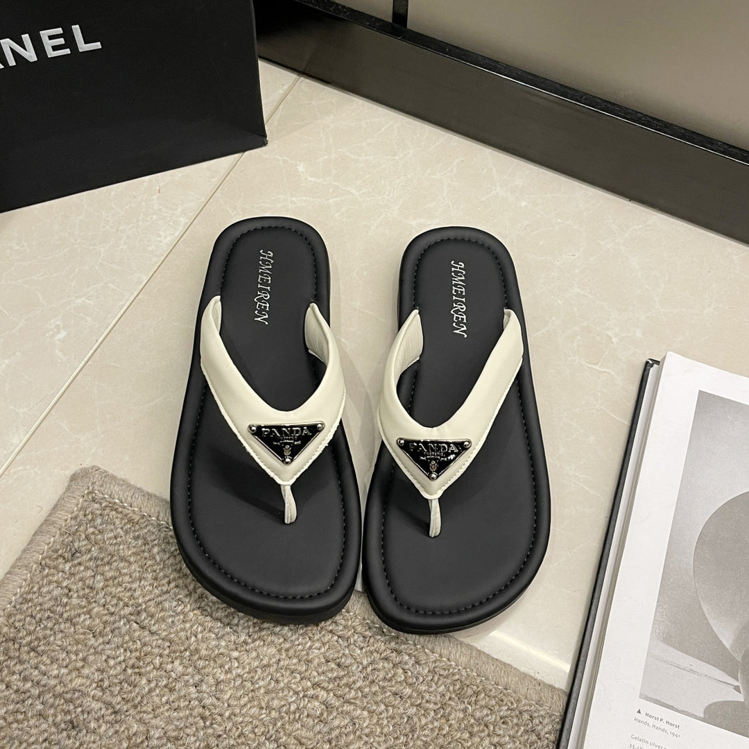 Damen Elegante Flip-Flops mit dekorativem Riemendesign und rutschfester Sohle EB