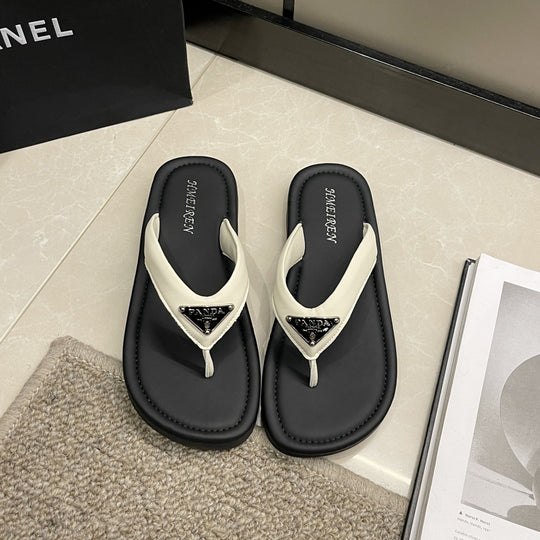 Damen Elegante Flip-Flops mit dekorativem Riemendesign und rutschfester Sohle EB