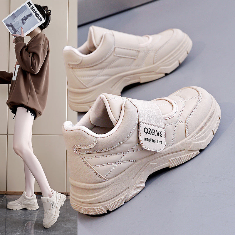 Damen Modische Sneakers mit seitlichem Klettverschluss und rutschfester Sohle EB