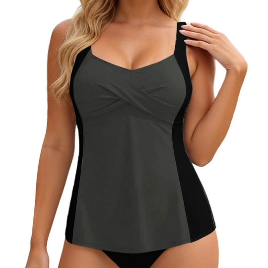 Damen Tankini mit elegantem Wickeldesign und figurformenden Einsätzen EB