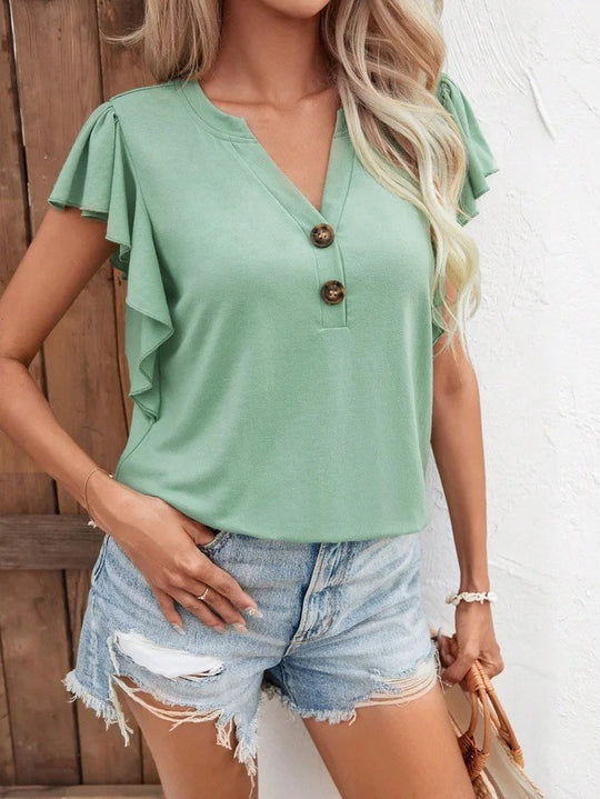 Damen T-Shirt mit Rüschendetails EB
