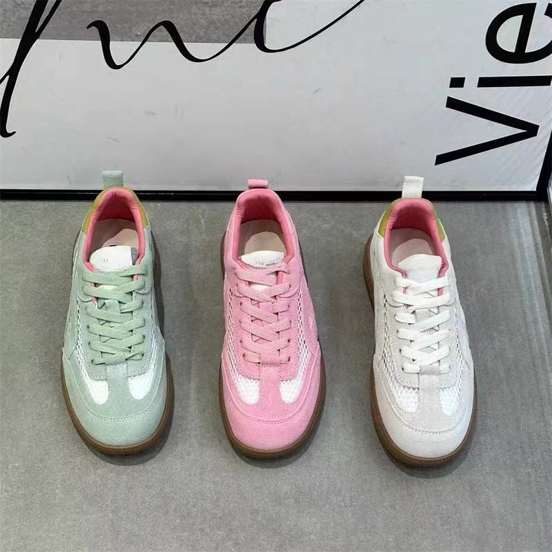 Damen sportive Sneaker mit atmungsaktiver Oberflächenstruktur und weicher Sohle EB