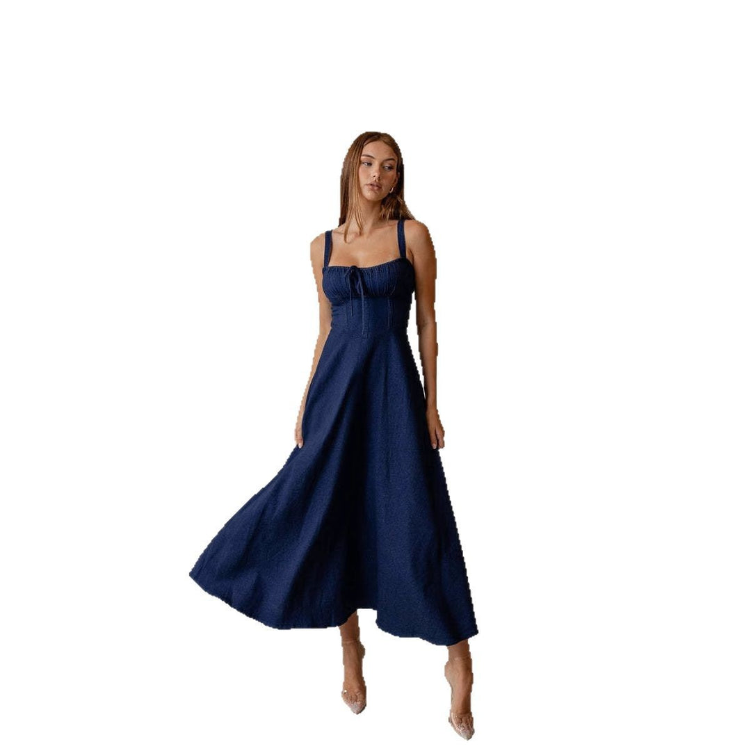 Damen Maxikleid mit schmeichelhaftem Schnitt und dekorativen Rüschendetails EB
