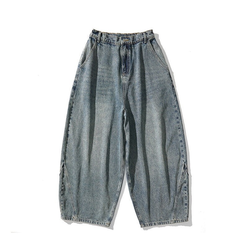 Herren nan extremweit geschnittene Baggy-Jeans mit tiefem Schritt und ballonförmigem Saum EB