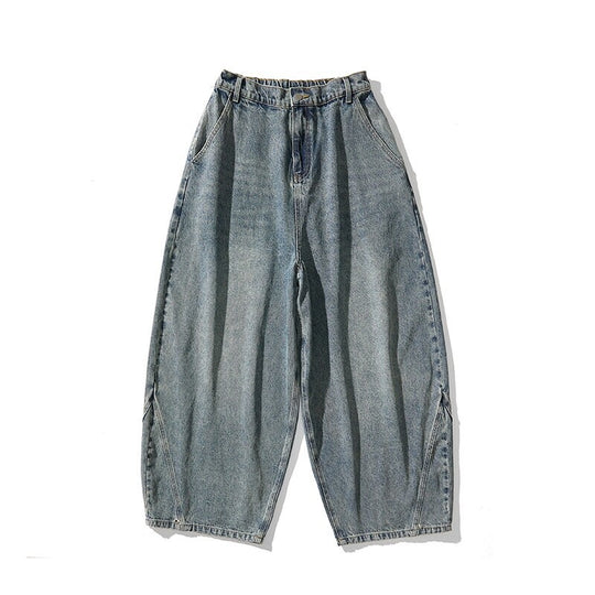 Herren nan extremweit geschnittene Baggy-Jeans mit tiefem Schritt und ballonförmigem Saum EB