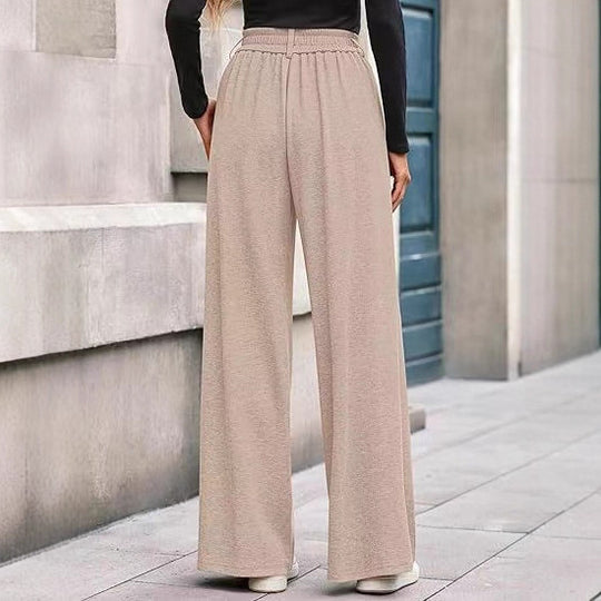 Damen weite Palazzo-Hosen mit elegantem Bund EB