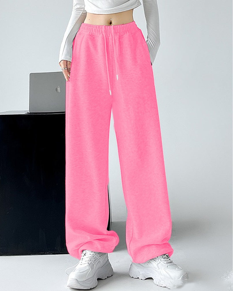 Damen nan extraweite Palazzo-Sweathose mit hohem Komfortbund, seitlichen Eingrifftaschen, Schlitz am Saum und Kordelzug EB