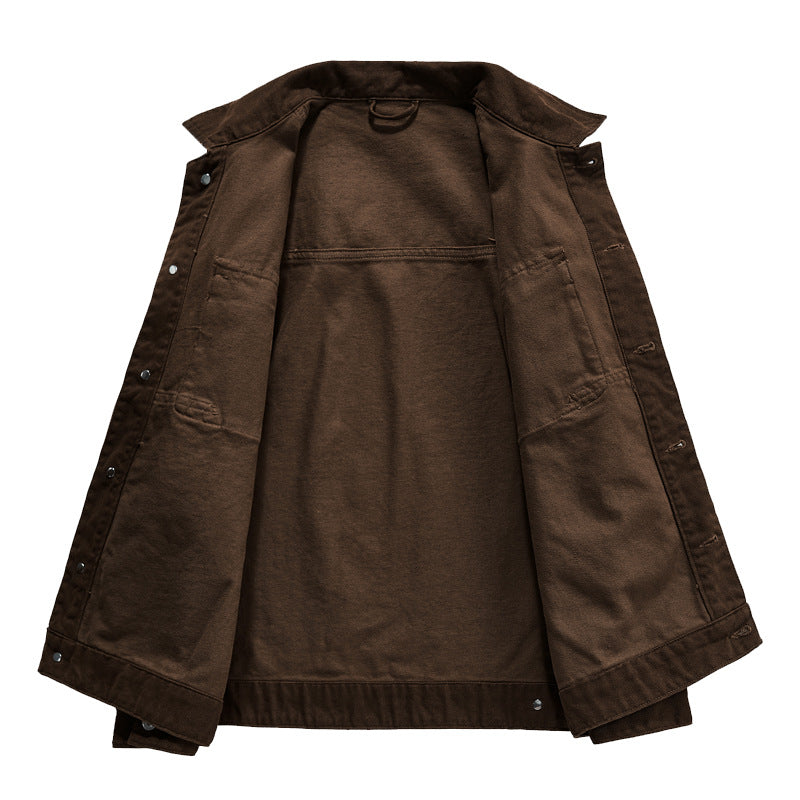Herren nan kurze Worker-Jacke aus heavy-twill mit aufgesetzten Klappentaschen, schrägen Eingrifftaschen und verstärkten Nähten EB
