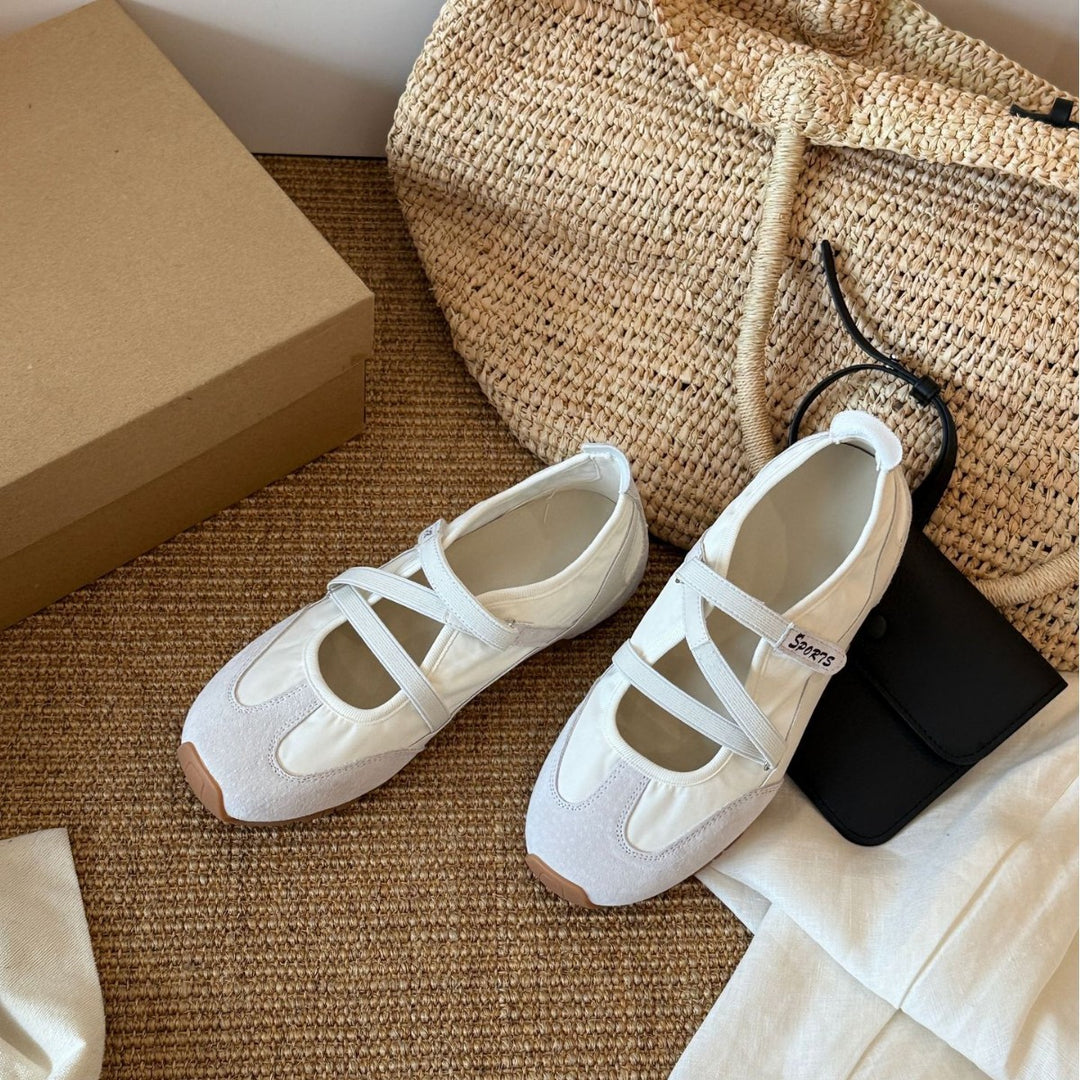 Damen Sportliche Ballerinas mit flexiblem Riemendesign und atmungsaktiver Sohle EB