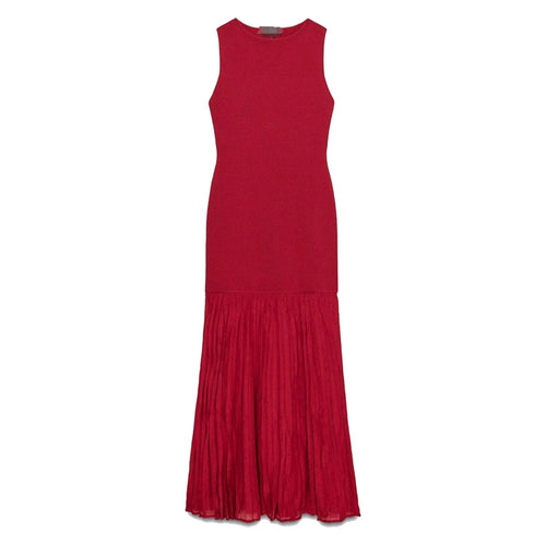 Damen ärmelloses Maxikleid mit elegantem Rüschensaum EB