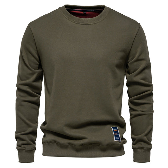 Herren nan klassisches Rundhals-Sweatshirt aus schwerer Baumwollmischung mit angerauter Innenseite und gerippten Bündchen EB