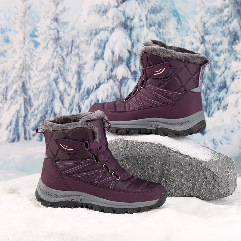 Damen isolierte Winterstiefel mit rutschfester Sohle und kuscheligem Futter EB
