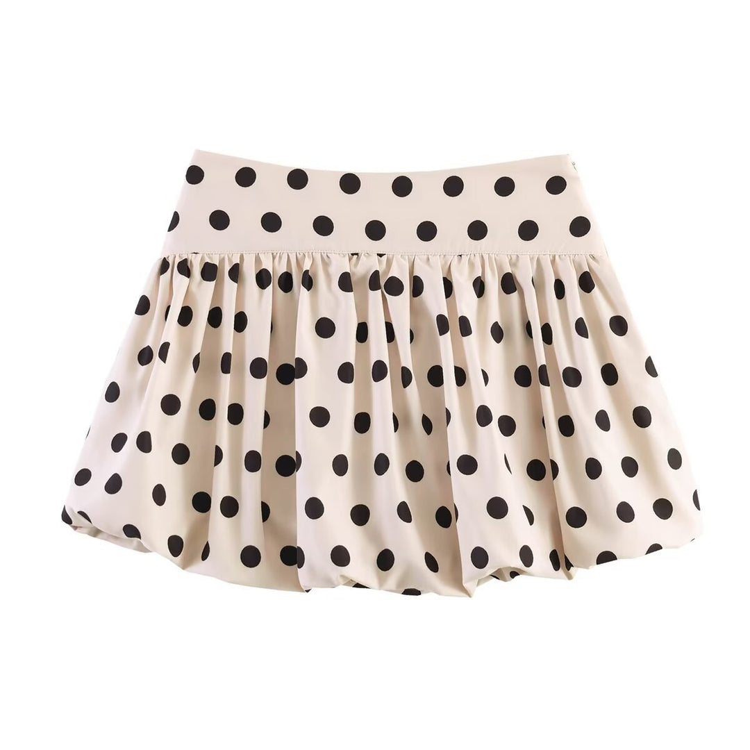Damen gepuffter Rock mit spielerischem Punktedesign EB