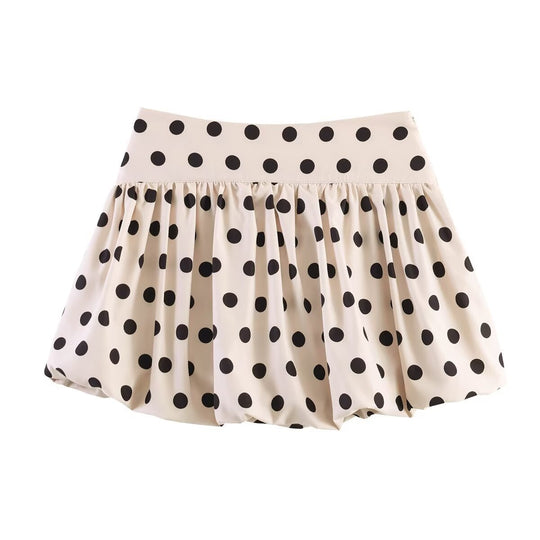 Damen gepuffter Rock mit spielerischem Punktedesign EB