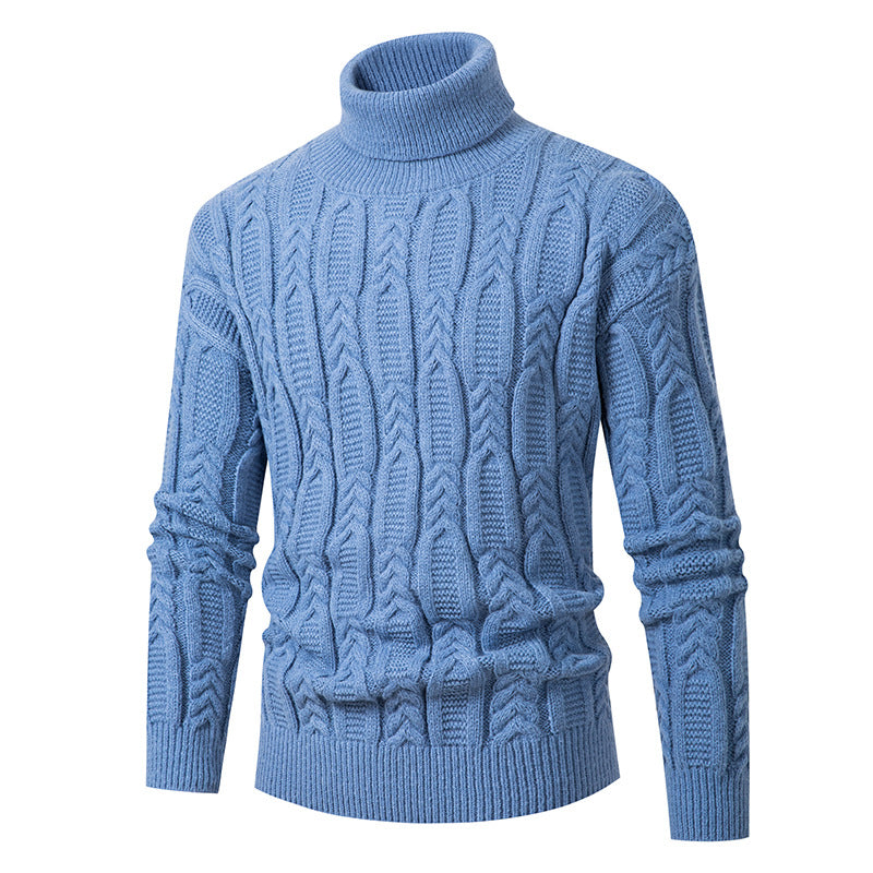 Herren Hochwertiger Rollkragenpullover mit Strukturmuster EB
