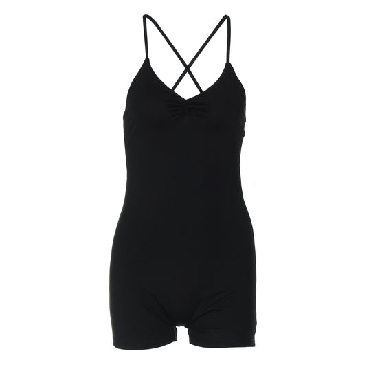 Damen Bodycon Einteiler mit gekreuztem Träger EB