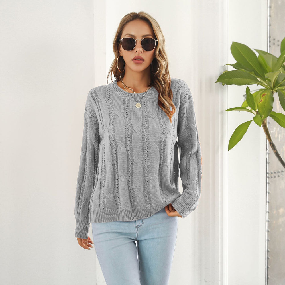 Damen Grobstrickpullover mit einzigartigem Zopfmuster und lässigem Schnitt EB