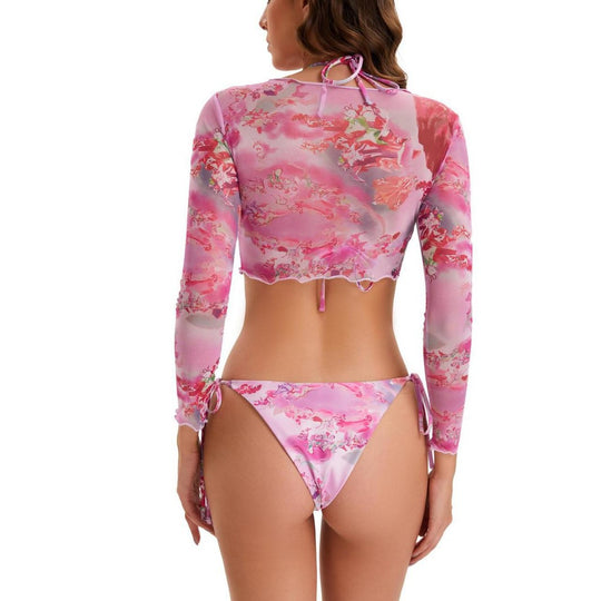 Damen Sportlicher Longsleeve Bikini-Set EB
