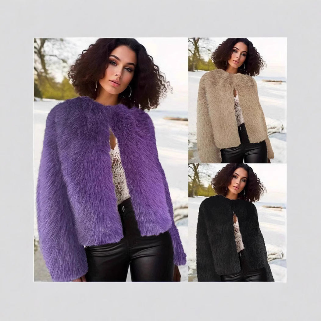 Damen flauschige Shortjacke EB
