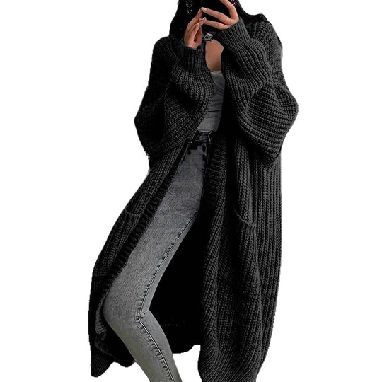 Damen Großer Strickcardigan mit lässiger Passform und großen Taschen EB